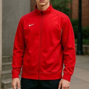 Nike Red Men’s Dri Fit Full Zip Track Suit Jacket Sz XXL